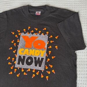 Vintage Fruit of the Loom Halloween Tee T Shirt Mens Medium Black Single Stitch